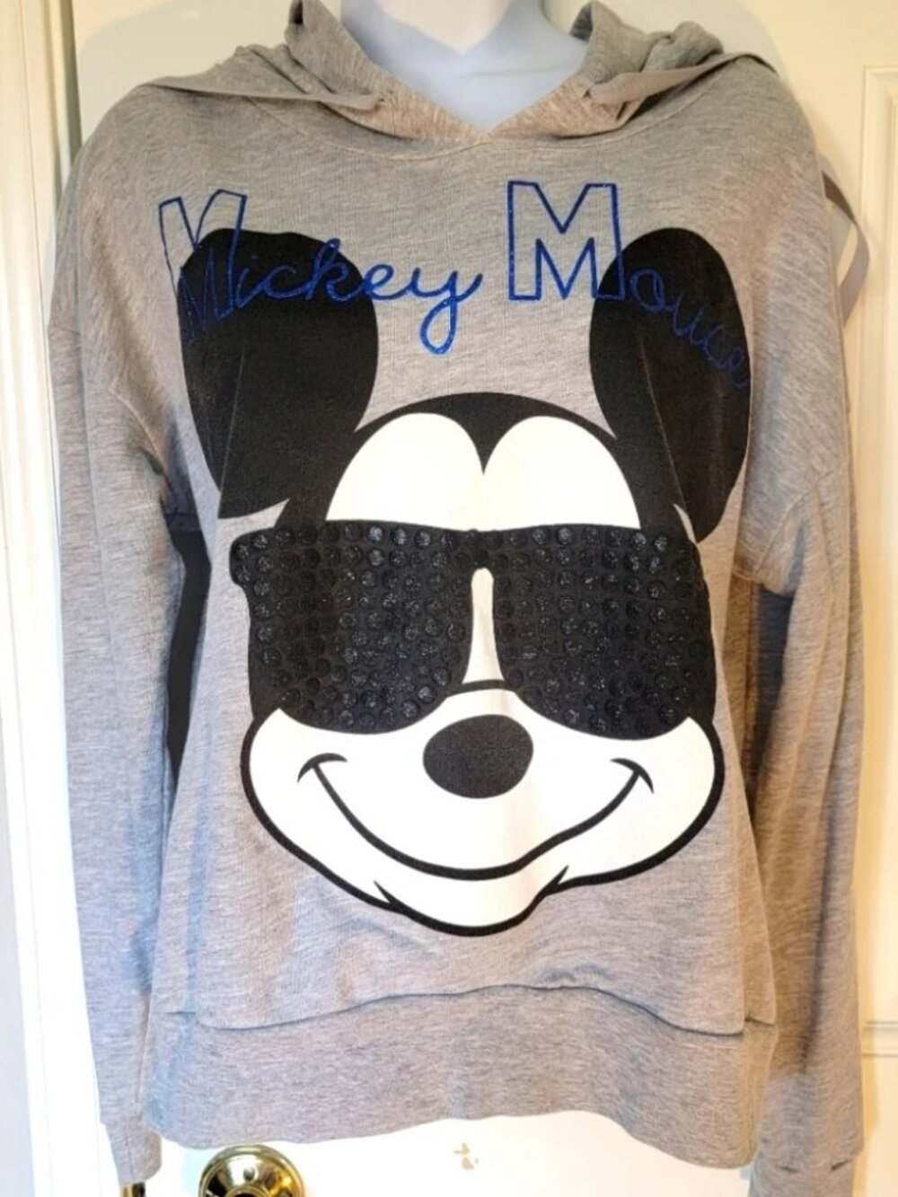 Disney sweatshirt Mickey Mouse with sunglasses. Gray women's M